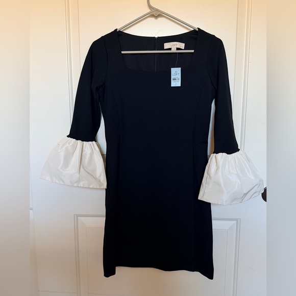 NWT LOFT Flounce Cut Ponte Mini Dress - XSP - Picture 4 of 6